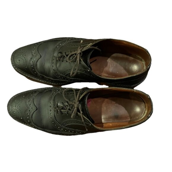 Allen Edmonds McAllister Wingtip Oxford Shoes Mens 9.5 Black Brogue Leather